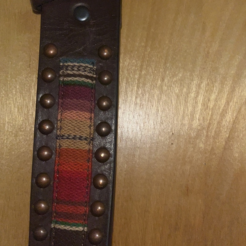 Serape leather belt size medium
